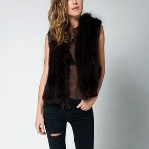 Genuine Black Fur Vest Size M Super Soft